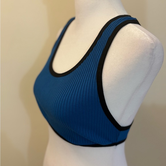 Large Zara Purple Magazine Blue Racerback Crop Top Sports Bra - Picture 4 of 10